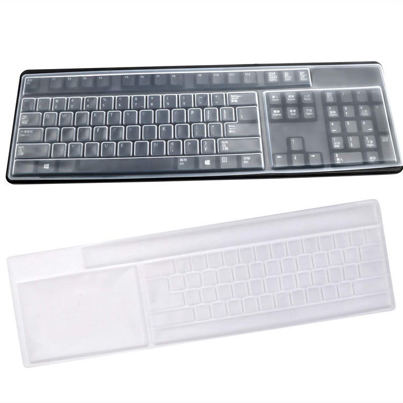 BronaGrand 2 Pack Clear Desktop Computer Keyboard Protection Skin Protector Cover for PC 104/107 Keys Standard Keyboard - Image 1